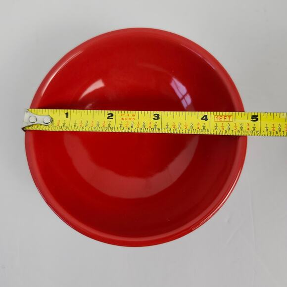 Chantal Footed Red Dipping Bowl 6oz Salsa  93-TV11-MO Stoneware - Picture 5 of 6